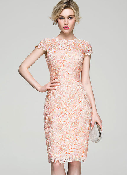 Robe Chic Dentelle Pêche