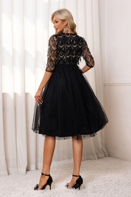 Robe Trapèze Noire Chic - gallery 1