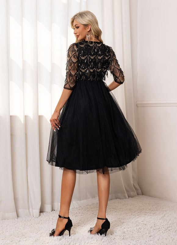 Robe Trapèze Noire Chic - gallery 1
