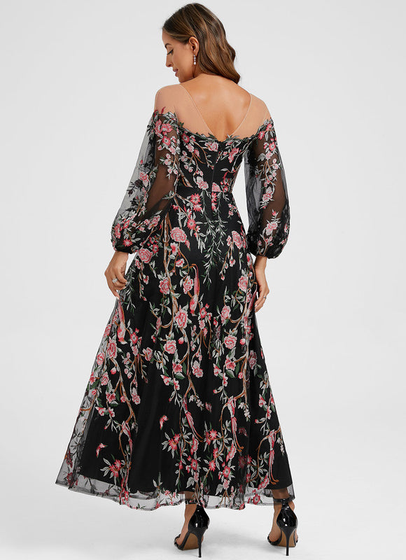 Robe Chic Noire Florale - gallery 4