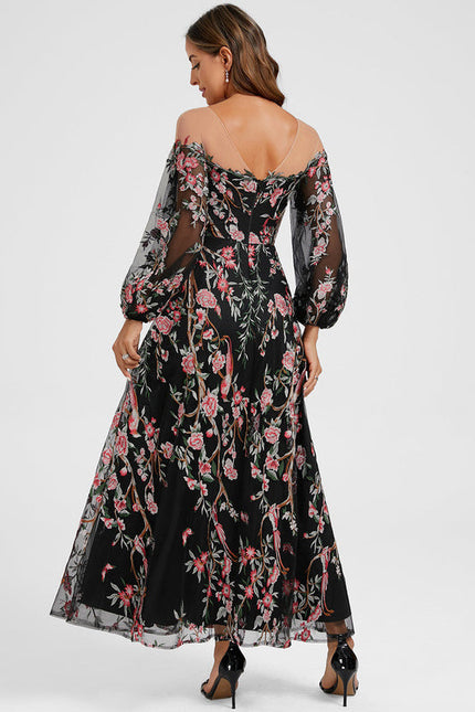 Robe Chic Noire Florale - gallery 4