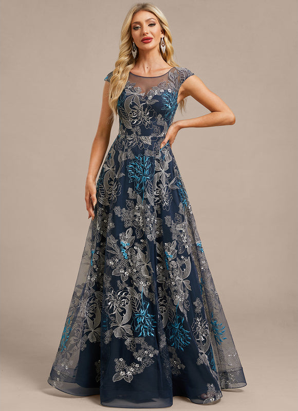 Robe Chic Florale Bleu Nuit