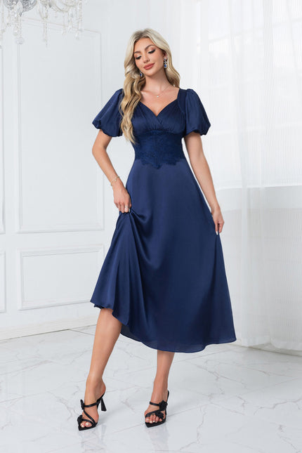 Robe Chic Satin Col Cœur Élégante - gallery 2