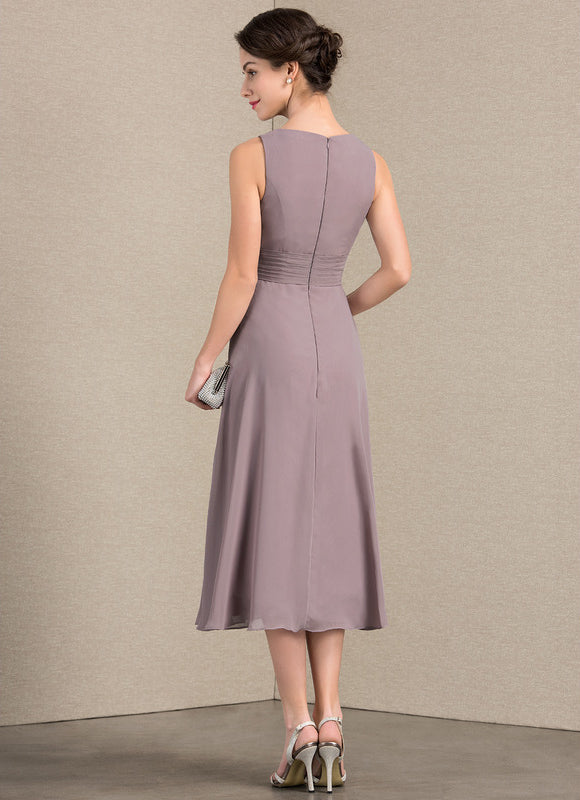 Robe Chic Mousseline Violet - gallery 6