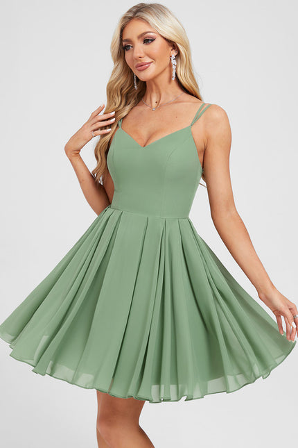 Robe Chic Mousseline Vert Tendre - gallery 4