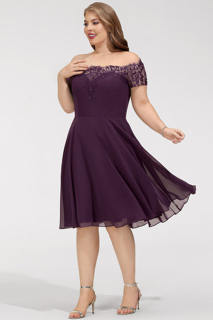 Robe Chic Violet Évasée - gallery 5