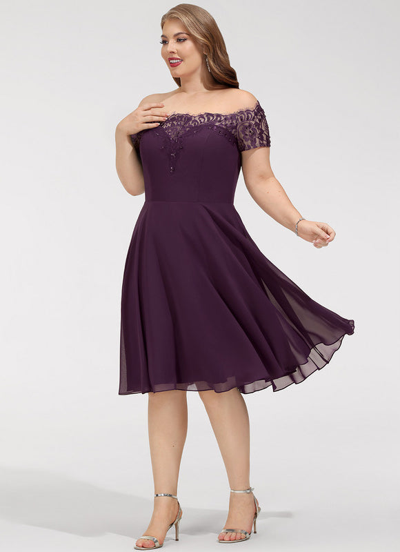 Robe Chic Violet Évasée - gallery 5