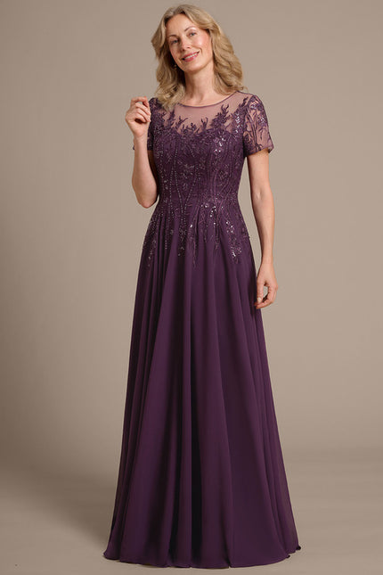 Robe Chic Violette Brodée - gallery 2