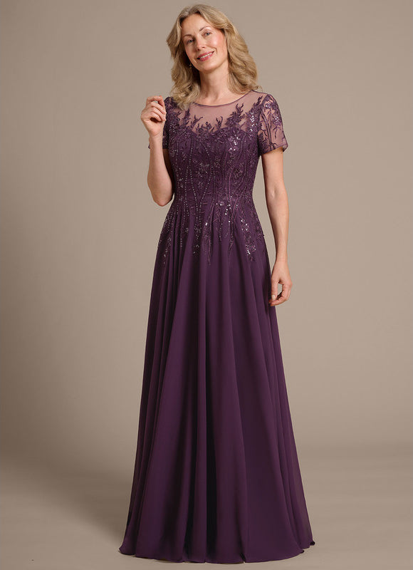 Robe Chic Violette Brodée - gallery 2