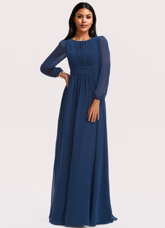 Robe Chic Mousseline Drapée - gallery 3