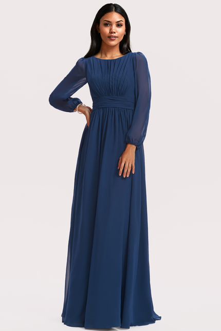 Robe Chic Mousseline Drapée - gallery 3