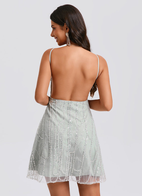 Robe Chic Pailletée Courte - gallery 1