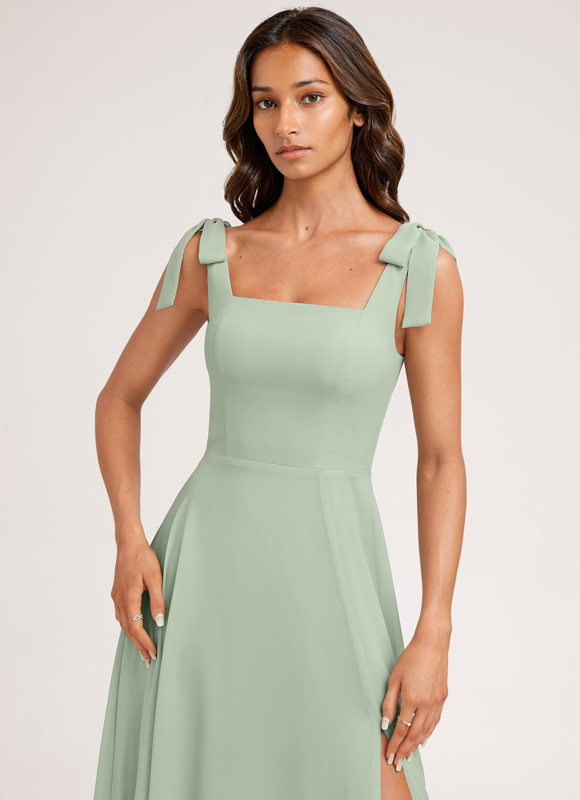 Robe Chic Longue Verte Élégante - gallery 3