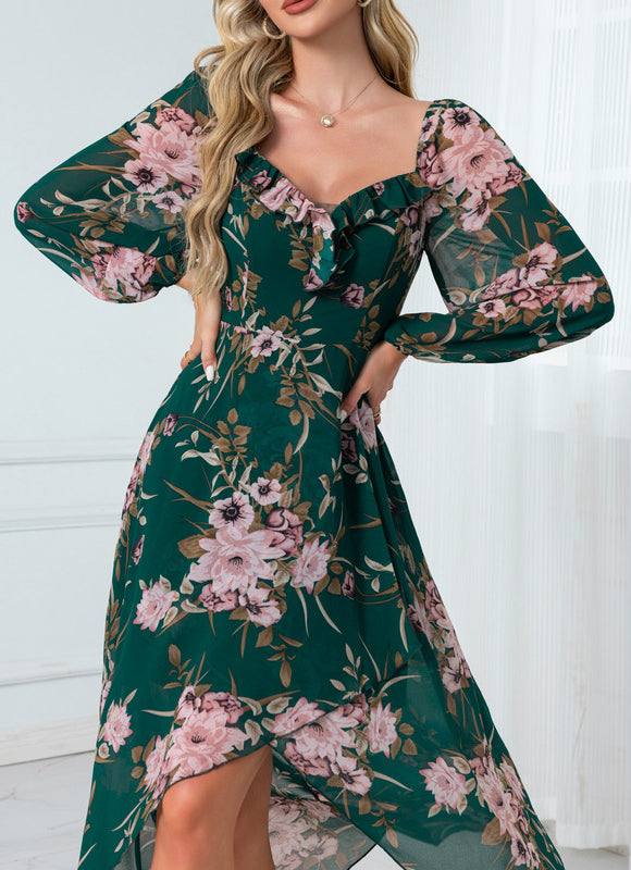 Robe Chic Florale Asymétrique - gallery 2
