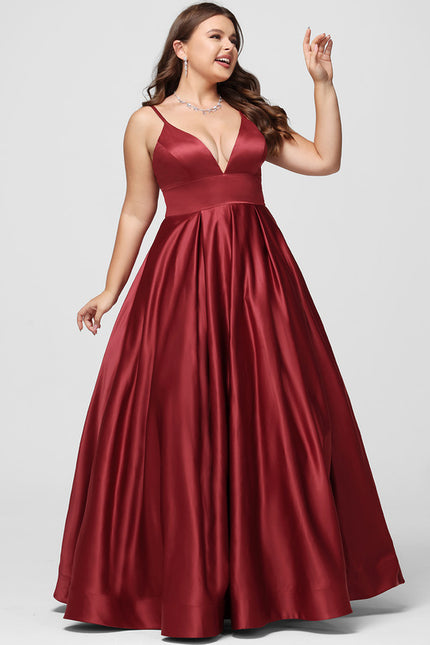 Robe Chic Bordeaux Satin Longue - gallery 5