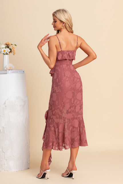 Robe Chic Volants Rosée - gallery 1
