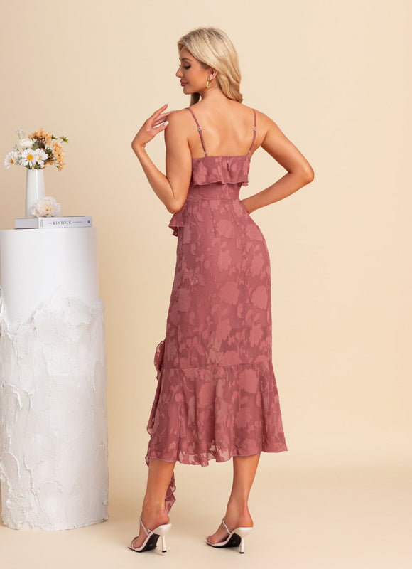Robe Chic Volants Rosée - gallery 1