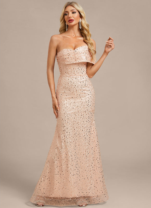 Robe Chic Pailletée Nude - gallery 5