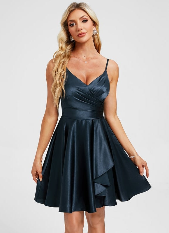 Robe Chic Satinée À Volants - gallery 3