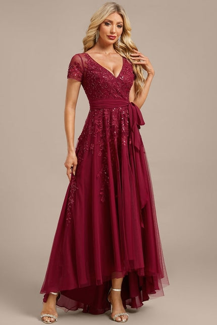 Robe Chic Vaporeuse Bordeaux - gallery 5