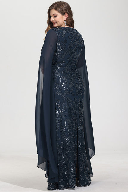 Robe Chic Élégance Marine Satinée - gallery 8