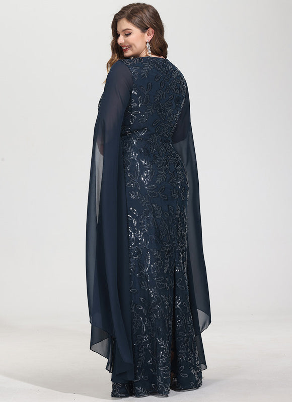 Robe Chic Élégance Marine Satinée - gallery 8