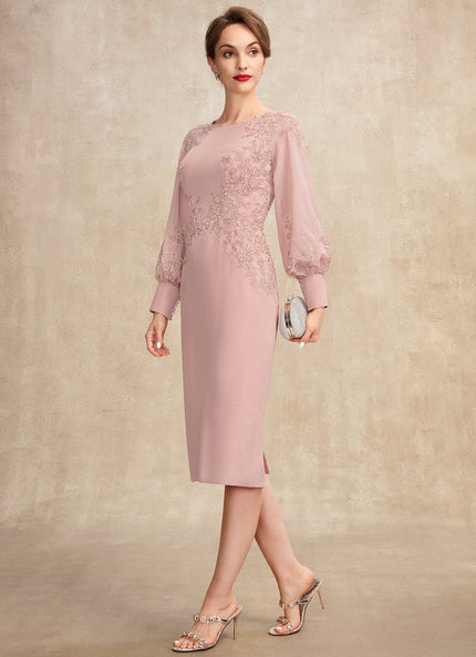 Robe Chic Rose Poudré Élégante Avec Dentelle