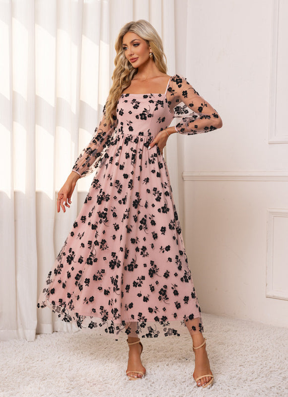 Robe Chic Florale Nude - gallery 3