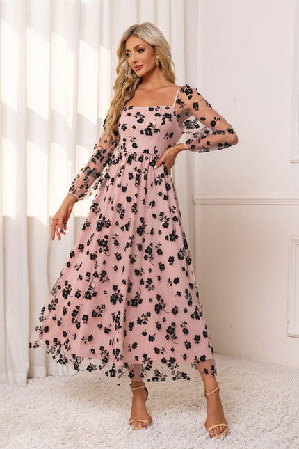 Robe Chic Florale Nude - gallery 3