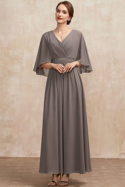 Robe Chic Longue Fluide Grise - gallery 2