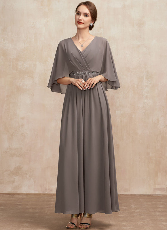 Robe Chic Longue Fluide Grise - gallery 2