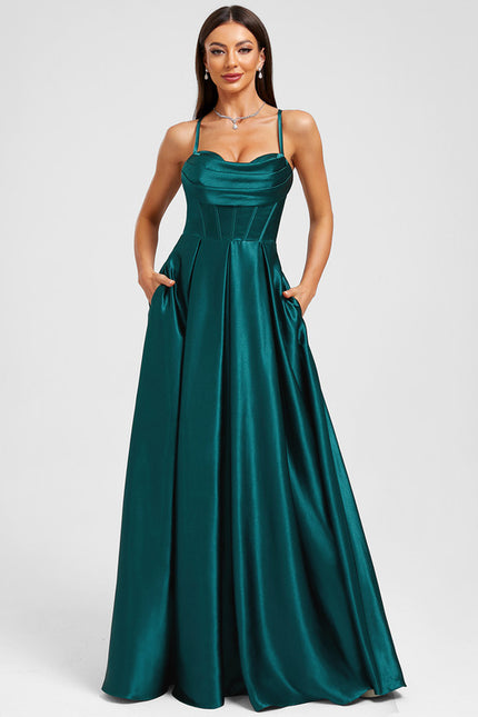 Robe Chic Satinée Émeraude