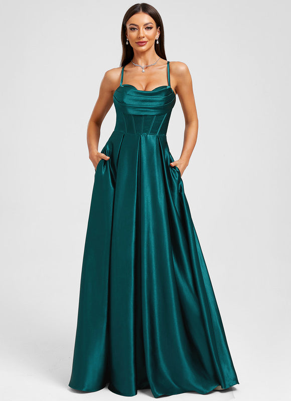 Robe Chic Satinée Émeraude