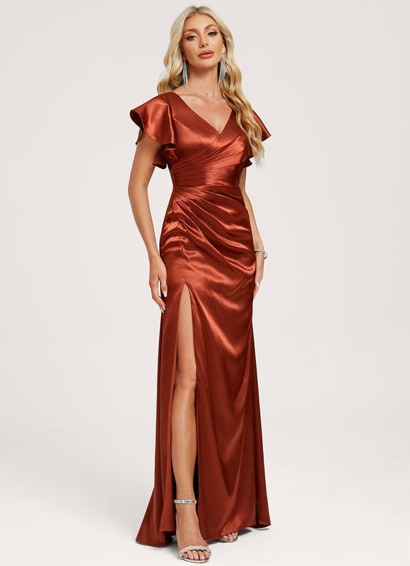 Robe Demoiselle D'Honneur Champetre Chic Vermillon - gallery 3
