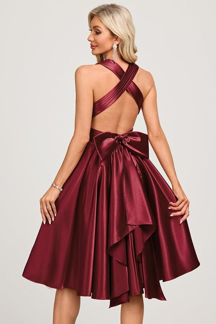 Robe Chic Cocktail Satinée - gallery 5