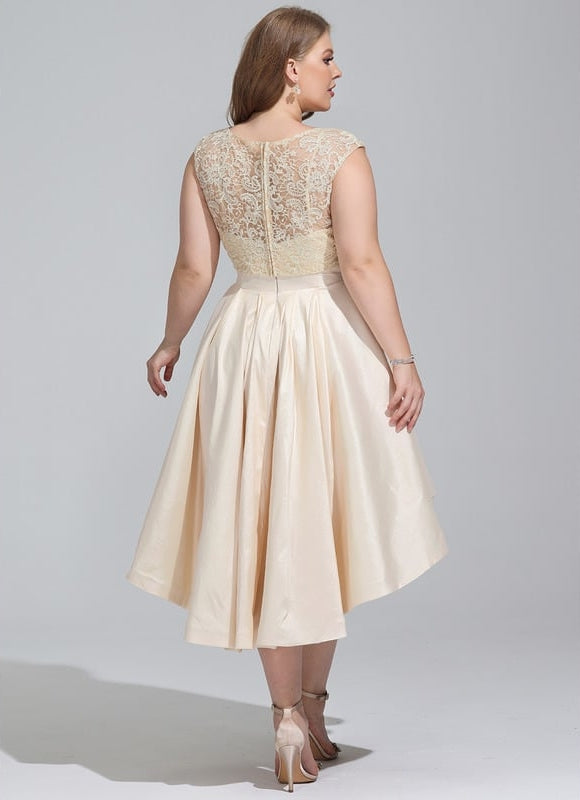 Robe Chic Collet Asymétrique Taffeta - gallery 8