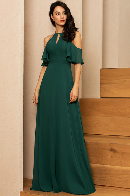 Robe Chic Vert Émeraude Longue - gallery 1