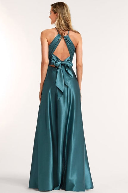 Robe Chic Satin Bleu - gallery 6