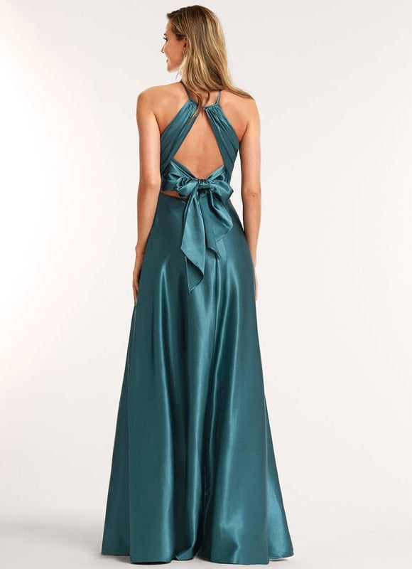 Robe Chic Satin Bleu - gallery 6