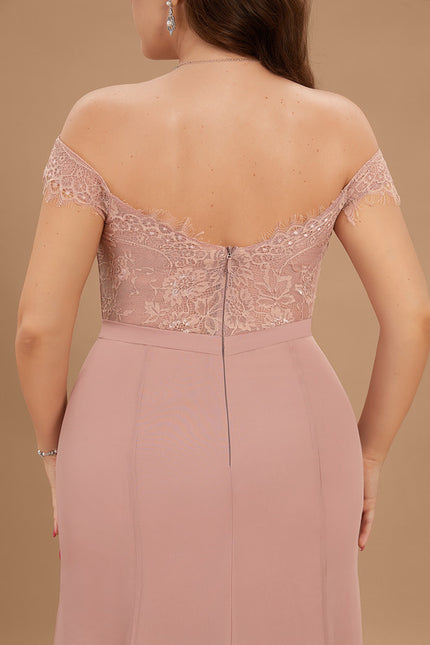 Robe De Soirée Chic Rose Poudrée - gallery 9