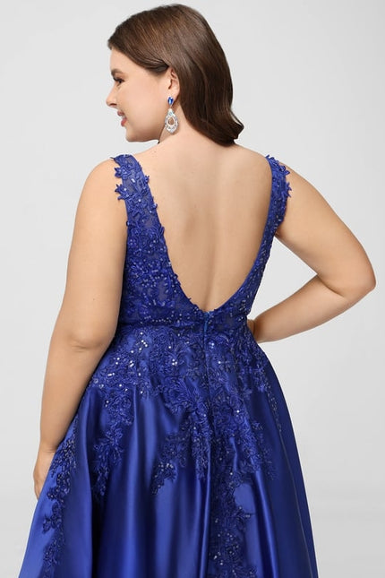 Robe Chic Éclat Satin Bleu - gallery 9