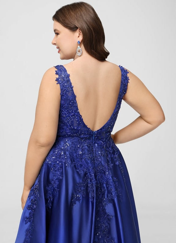 Robe Chic Éclat Satin Bleu - gallery 9