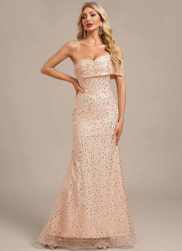 Robe Chic Pailletée Nude - gallery 3