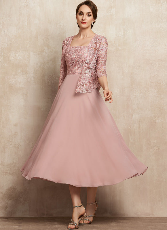 Robe Chic Élégance Rosée Tissée - gallery 3