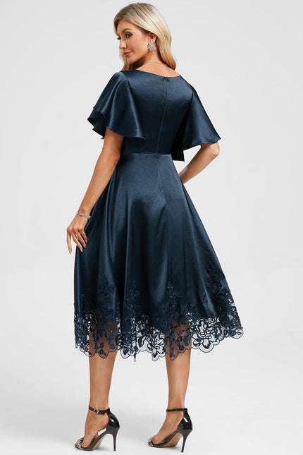 Robe Chic Satin Bleu Ciel - gallery 6