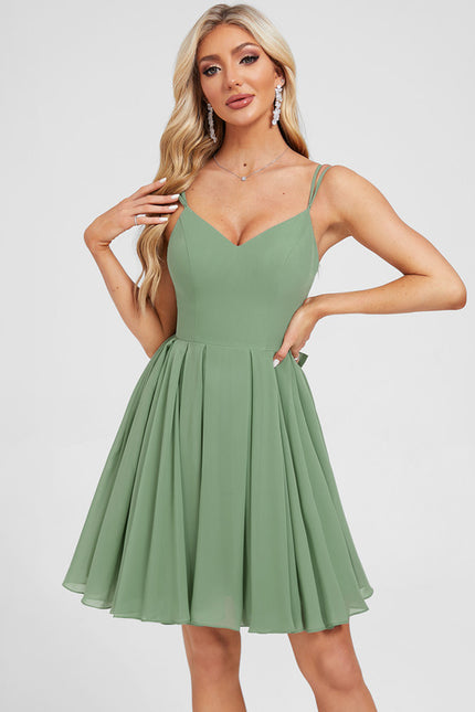Robe Chic Mousseline Vert Tendre - gallery 5