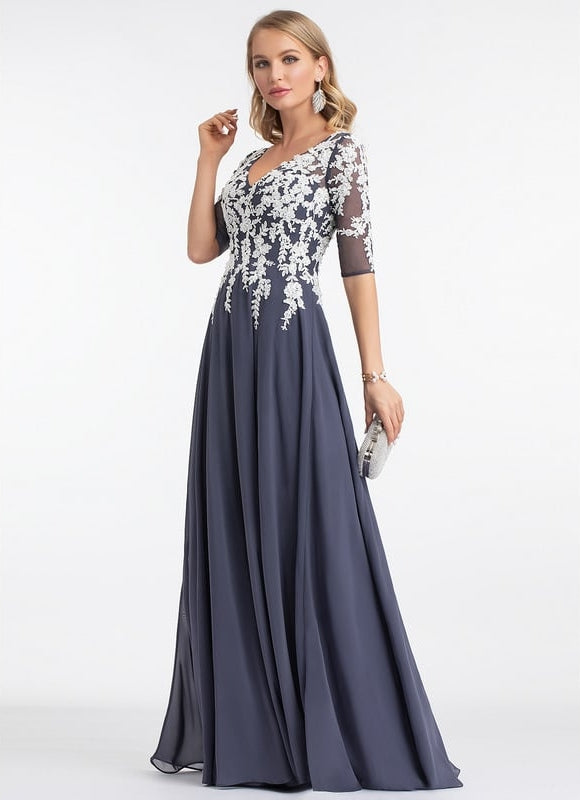 Robe Chic Longue Marine Élégante - gallery 2