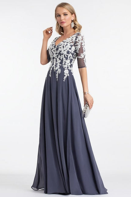 Robe Chic Longue Marine Élégante - gallery 2