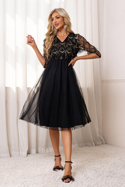 Robe Trapèze Noire Chic - gallery 3