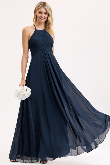 Robe Bleu Marine Chic Longue
